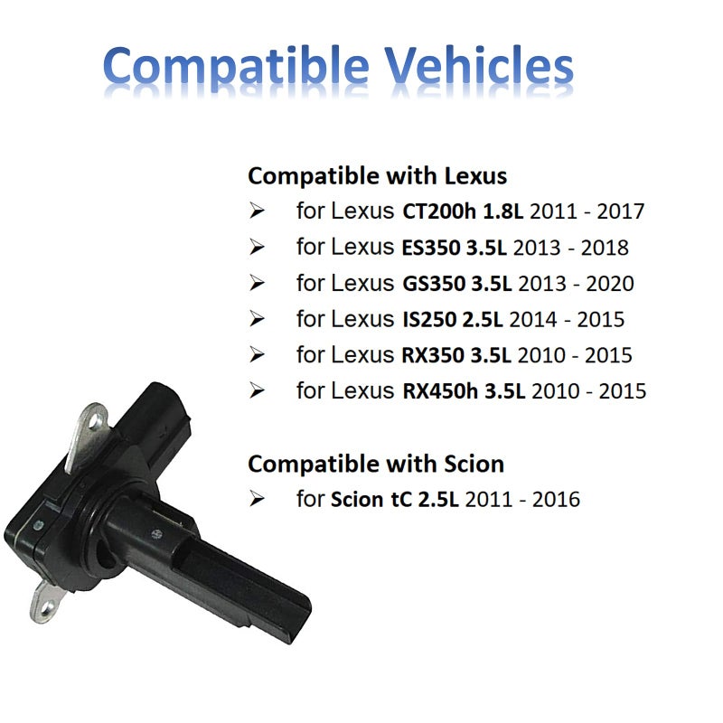 MANATEE 22204-0V010 Mass Air Flow Sensor Compatible with 2010-2020 Toyota Camry Corolla Sienna 4Runner Prius, Lexus CT200H RX350 HS250h GS350, Scion TC, 22204-0V020 22204-28010 MAF Meter Sensor - Image 4